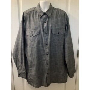 Rocawear Shirt Mens 4X Long Sleeve Button Up Cotton Gray Y2K Streetwear